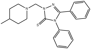 2-[(4-methylpiperidin-1-yl)methyl]-4,5-diphenyl-1,2,4-triazole-3-thione Struktur