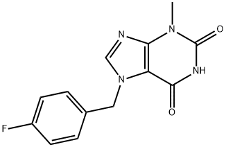 7-[(4-fluorophenyl)methyl]-3-methylpurine-2,6-dione Struktur