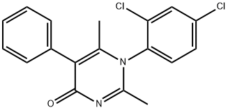 1-(2,4-dichlorophenyl)-2,6-dimethyl-5-phenylpyrimidin-4-one Struktur