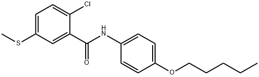 2-chloro-5-methylsulfanyl-N-(4-pentoxyphenyl)benzamide Struktur