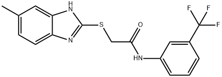 2-[(6-methyl-1H-benzimidazol-2-yl)sulfanyl]-N-[3-(trifluoromethyl)phenyl]acetamide Struktur