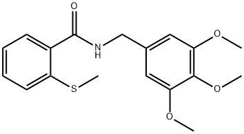 2-methylsulfanyl-N-[(3,4,5-trimethoxyphenyl)methyl]benzamide Struktur