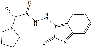 2-oxo-N'-(2-oxoindol-3-yl)-2-pyrrolidin-1-ylacetohydrazide Struktur