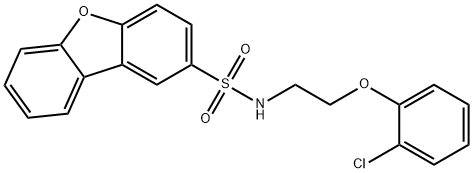 N-[2-(2-chlorophenoxy)ethyl]dibenzofuran-2-sulfonamide Struktur