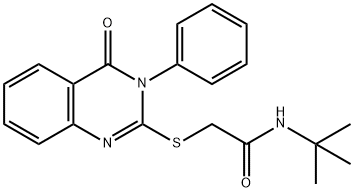 N-tert-butyl-2-(4-oxo-3-phenylquinazolin-2-yl)sulfanylacetamide Struktur