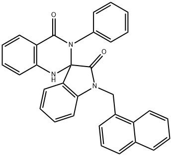 1'-(naphthalen-1-ylmethyl)-3-phenylspiro[1H-quinazoline-2,3'-indole]-2',4-dione Struktur