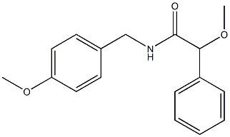 2-methoxy-N-[(4-methoxyphenyl)methyl]-2-phenylacetamide Struktur