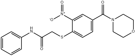 2-[4-(morpholine-4-carbonyl)-2-nitrophenyl]sulfanyl-N-phenylacetamide Struktur