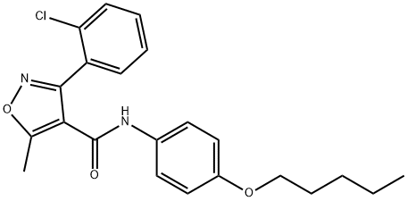 3-(2-chlorophenyl)-5-methyl-N-(4-pentoxyphenyl)-1,2-oxazole-4-carboxamide Struktur