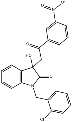 1-[(2-chlorophenyl)methyl]-3-hydroxy-3-[2-(3-nitrophenyl)-2-oxoethyl]indol-2-one Struktur