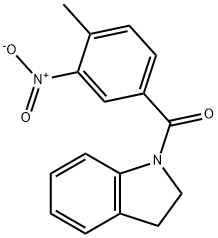 2,3-dihydroindol-1-yl-(4-methyl-3-nitrophenyl)methanone Struktur