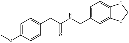 N-(1,3-benzodioxol-5-ylmethyl)-2-(4-methoxyphenyl)acetamide Struktur