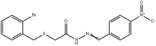 2-[(2-bromophenyl)methylsulfanyl]-N-[(E)-(4-nitrophenyl)methylideneamino]acetamide Struktur