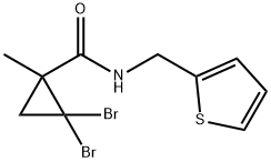 2,2-dibromo-1-methyl-N-(thiophen-2-ylmethyl)cyclopropane-1-carboxamide Struktur