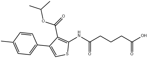 5-[[4-(4-methylphenyl)-3-propan-2-yloxycarbonylthiophen-2-yl]amino]-5-oxopentanoic acid Struktur