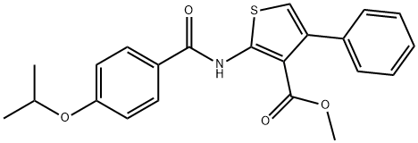 methyl 4-phenyl-2-[(4-propan-2-yloxybenzoyl)amino]thiophene-3-carboxylate Struktur