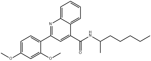 2-(2,4-dimethoxyphenyl)-N-heptan-2-ylquinoline-4-carboxamide Struktur