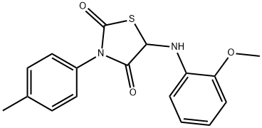 5-(2-methoxyanilino)-3-(4-methylphenyl)-1,3-thiazolidine-2,4-dione Struktur