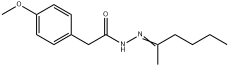 N-[(E)-hexan-2-ylideneamino]-2-(4-methoxyphenyl)acetamide Struktur