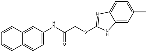 2-[(6-methyl-1H-benzimidazol-2-yl)sulfanyl]-N-naphthalen-2-ylacetamide Struktur