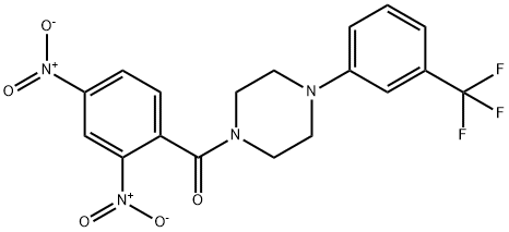 (2,4-dinitrophenyl)-[4-[3-(trifluoromethyl)phenyl]piperazin-1-yl]methanone Struktur