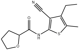 N-(3-cyano-4-ethyl-5-methylthiophen-2-yl)oxolane-2-carboxamide Struktur