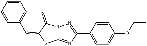 (5Z)-5-benzylidene-2-(4-ethoxyphenyl)-[1,3]thiazolo[3,2-b][1,2,4]triazol-6-one Struktur