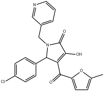 2-(4-chlorophenyl)-4-hydroxy-3-(5-methylfuran-2-carbonyl)-1-(pyridin-3-ylmethyl)-2H-pyrrol-5-one Struktur