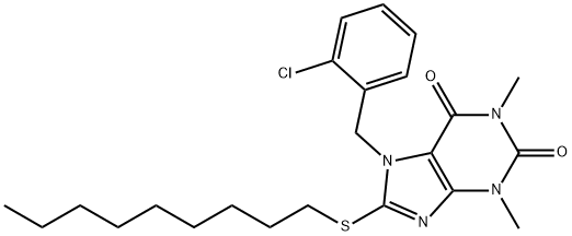 7-[(2-chlorophenyl)methyl]-1,3-dimethyl-8-nonylsulfanylpurine-2,6-dione Struktur