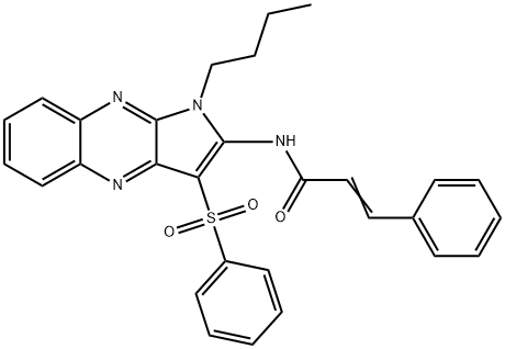 (E)-N-[3-(benzenesulfonyl)-1-butylpyrrolo[3,2-b]quinoxalin-2-yl]-3-phenylprop-2-enamide Struktur