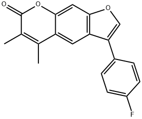 3-(4-fluorophenyl)-5,6-dimethylfuro[3,2-g]chromen-7-one Struktur