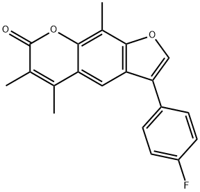 3-(4-fluorophenyl)-5,6,9-trimethylfuro[3,2-g]chromen-7-one Struktur