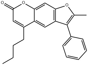 5-butyl-2-methyl-3-phenylfuro[3,2-g]chromen-7-one Struktur