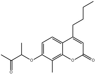 4-butyl-8-methyl-7-(3-oxobutan-2-yloxy)chromen-2-one Struktur