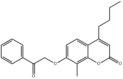 4-butyl-8-methyl-7-phenacyloxychromen-2-one Struktur