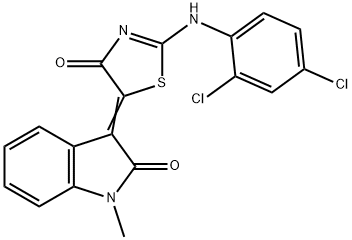 (5Z)-2-(2,4-dichloroanilino)-5-(1-methyl-2-oxoindol-3-ylidene)-1,3-thiazol-4-one Struktur