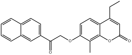 4-ethyl-8-methyl-7-(2-naphthalen-2-yl-2-oxoethoxy)chromen-2-one Struktur