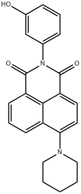 2-(3-hydroxyphenyl)-6-piperidin-1-ylbenzo[de]isoquinoline-1,3-dione Struktur