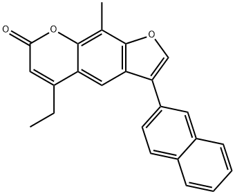 5-ethyl-9-methyl-3-naphthalen-2-ylfuro[3,2-g]chromen-7-one Struktur