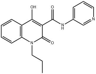 4-hydroxy-2-oxo-1-propyl-N-pyridin-3-ylquinoline-3-carboxamide Struktur