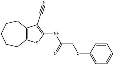 N-(3-cyano-5,6,7,8-tetrahydro-4H-cyclohepta[b]thiophen-2-yl)-2-phenoxyacetamide Struktur