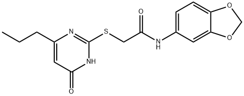 N-(1,3-benzodioxol-5-yl)-2-[(4-oxo-6-propyl-1H-pyrimidin-2-yl)sulfanyl]acetamide Struktur