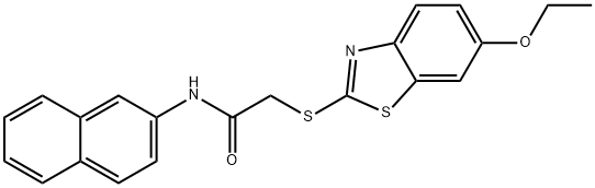 2-[(6-ethoxy-1,3-benzothiazol-2-yl)sulfanyl]-N-naphthalen-2-ylacetamide Struktur