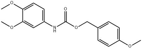 (4-methoxyphenyl)methyl N-(3,4-dimethoxyphenyl)carbamate Struktur