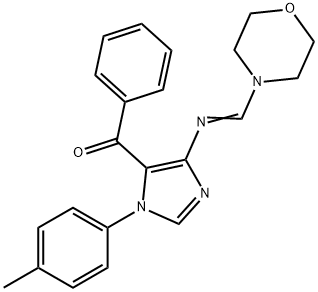 [3-(4-methylphenyl)-5-[(E)-morpholin-4-ylmethylideneamino]imidazol-4-yl]-phenylmethanone Struktur