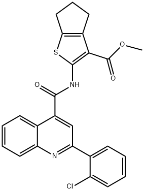 methyl 2-[[2-(2-chlorophenyl)quinoline-4-carbonyl]amino]-5,6-dihydro-4H-cyclopenta[b]thiophene-3-carboxylate Struktur