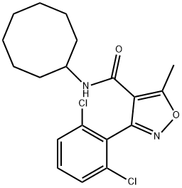 N-cyclooctyl-3-(2,6-dichlorophenyl)-5-methyl-1,2-oxazole-4-carboxamide Struktur