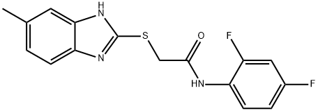 N-(2,4-difluorophenyl)-2-[(6-methyl-1H-benzimidazol-2-yl)sulfanyl]acetamide Struktur