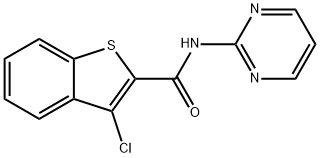 3-chloro-N-pyrimidin-2-yl-1-benzothiophene-2-carboxamide Struktur