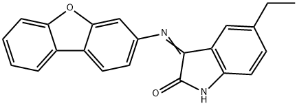 3-(dibenzofuran-3-ylamino)-5-ethylindol-2-one Struktur